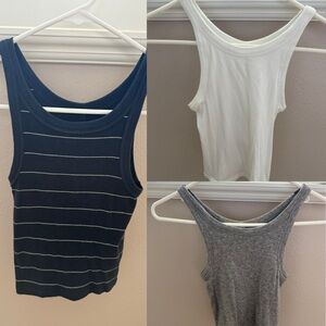Everlane cotton ribbed tanks bundle (xxs)